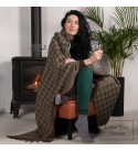 LoveYouHome Rombs Schurwolle Decke-Kuscheldecke Dicke Winterdecke Grosse passend für Sofa/Bett/Couch (140x200 cm - Grün)