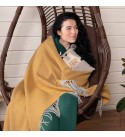 LoveYouHome Doppelseitige Merino Wolle Decke-Kuscheldecke Flauschig, Dicke, Grosse passend für Sofa/Bett/Couch (140x200 cm - Senf-Gelb)