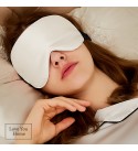 LoveYouHome Seide Schlafmaske-Schlafbrille für Männer und Frauen Bequem Schlafen Größe mit Blackout, mit 4 Ohrenstöpsel und Reisetasche (Weiße | 22 Momme)