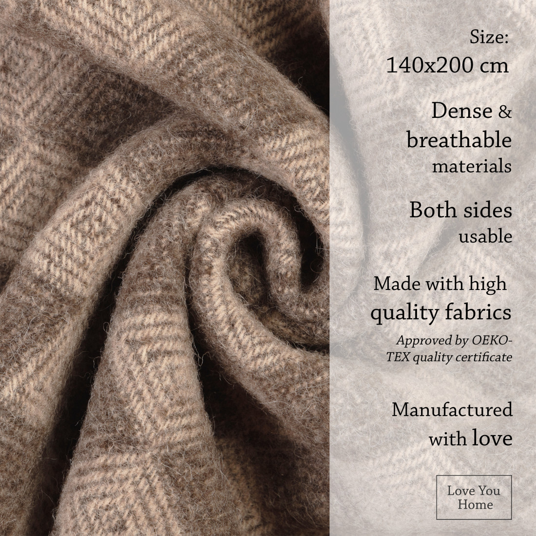 Virgin wool blanket with diamond pattern · 3
