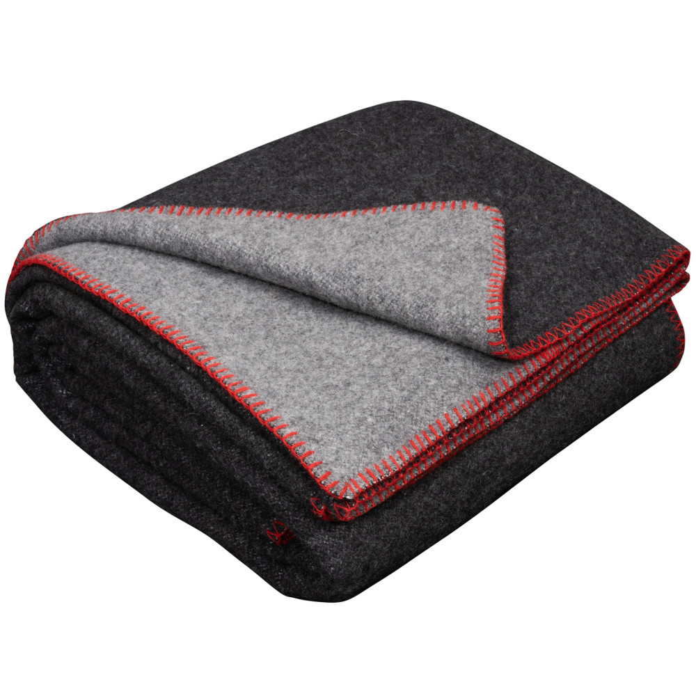 80% merino wool blanket, grey and anthracite