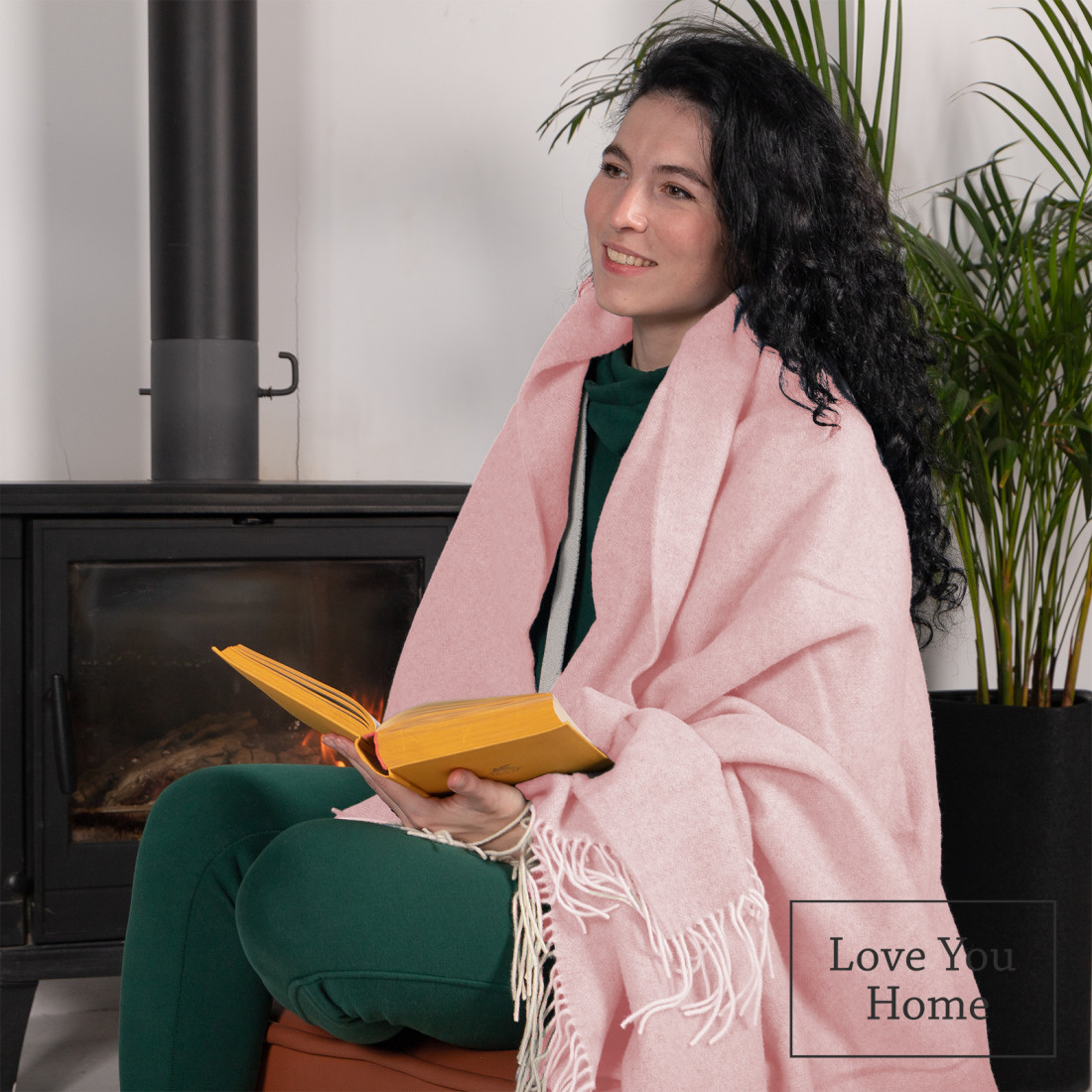 Cashmere blanket with Merino herringbone · 4