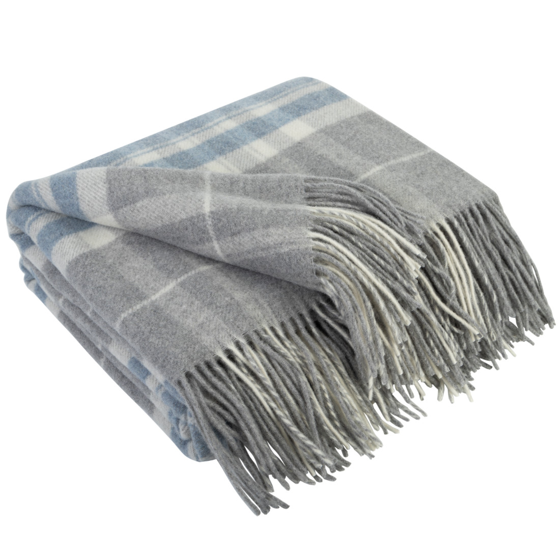 Cashmere Wool Blanket with Merino Tartan