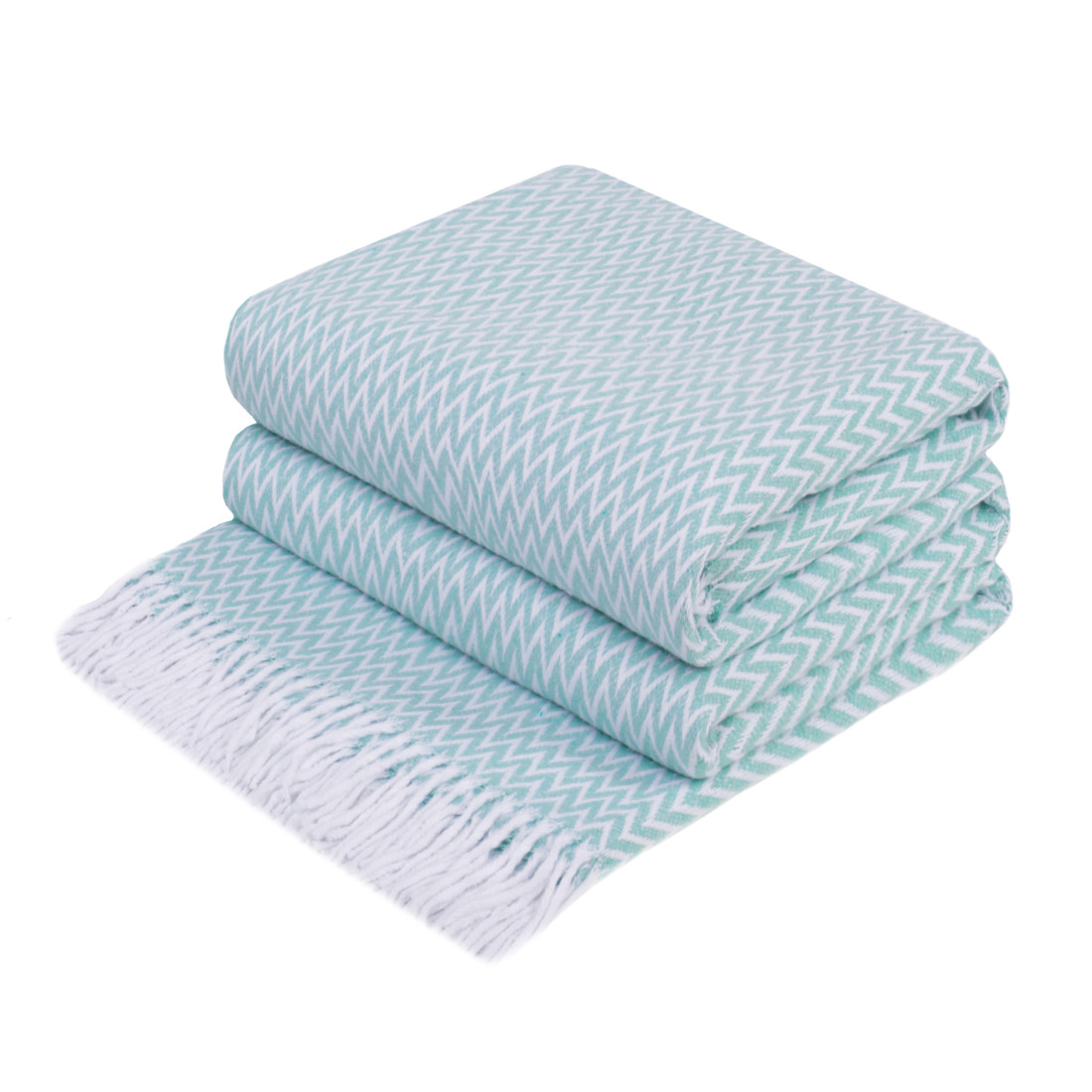 Cotton blanket with Chevron Corners