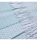 Baumwolle Decke Ecken Chevron LoveYouHome (140x200 cm / Minze - Weiß)