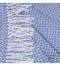 Baumwolle Decke Ecken Chevron LoveYouHome (140x200 cm / Hellblau - Weiß)