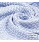 Baumwolle Decke Ecken Chevron LoveYouHome (140x200 cm / Hellblau - Weiß)
