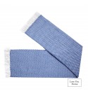 Baumwolle Decke Ecken Chevron LoveYouHome (140x200 cm / Hellblau - Weiß)