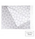 Baumwolle Decke Netz LoveYouHome (140x200 cm / Hellgrau - Weiß)
