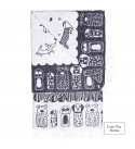 Baumwolle Decke Hunde & Welpen LoveYouHome (140x200 cm / Dunkelblau - Weiß)