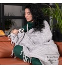 LoveYouHome Ecken Chevron Baumwolle Decke-Kuscheldecke gut als Sofa-Decke, Tagesdecke für Couch | Flauschige, Große, Dicke, XXL Überwurf (140x200 cm - Sand)