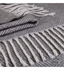 Baumwolle Decke Parallelen LoveYouHome (140x200 cm / Grau - Weiß)
