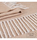 Baumwolle Decke Parallelen LoveYouHome (140x200 cm / Beige - Weiß)