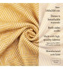 Baumwolle Decke Parallelen LoveYouHome (140x200 cm / Senf-Gelb mit Weiß)