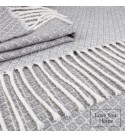 Baumwolle Decke Geometrie LoveYouHome (140x200 cm - Weiß-Grau)