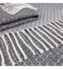 LoveYouHome Geometrie Baumwolle Decke-Kuscheldecke gut als Sofa-Decke, Tagesdecke für Couch | Flauschige, Große, Dicke, XXL Überwurf (140x200 cm - Grau)