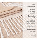 Baumwolle Decke Geometrie LoveYouHome (140x200 cm / Beige - Weiß)