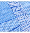LoveYouHome Ecken Chevron Baumwolle Decke-Kuscheldecke gut als Sofa-Decke, Tagesdecke für Couch | Flauschige, Große, Dicke, XXL Überwurf (140x200 cm - Meer blau)