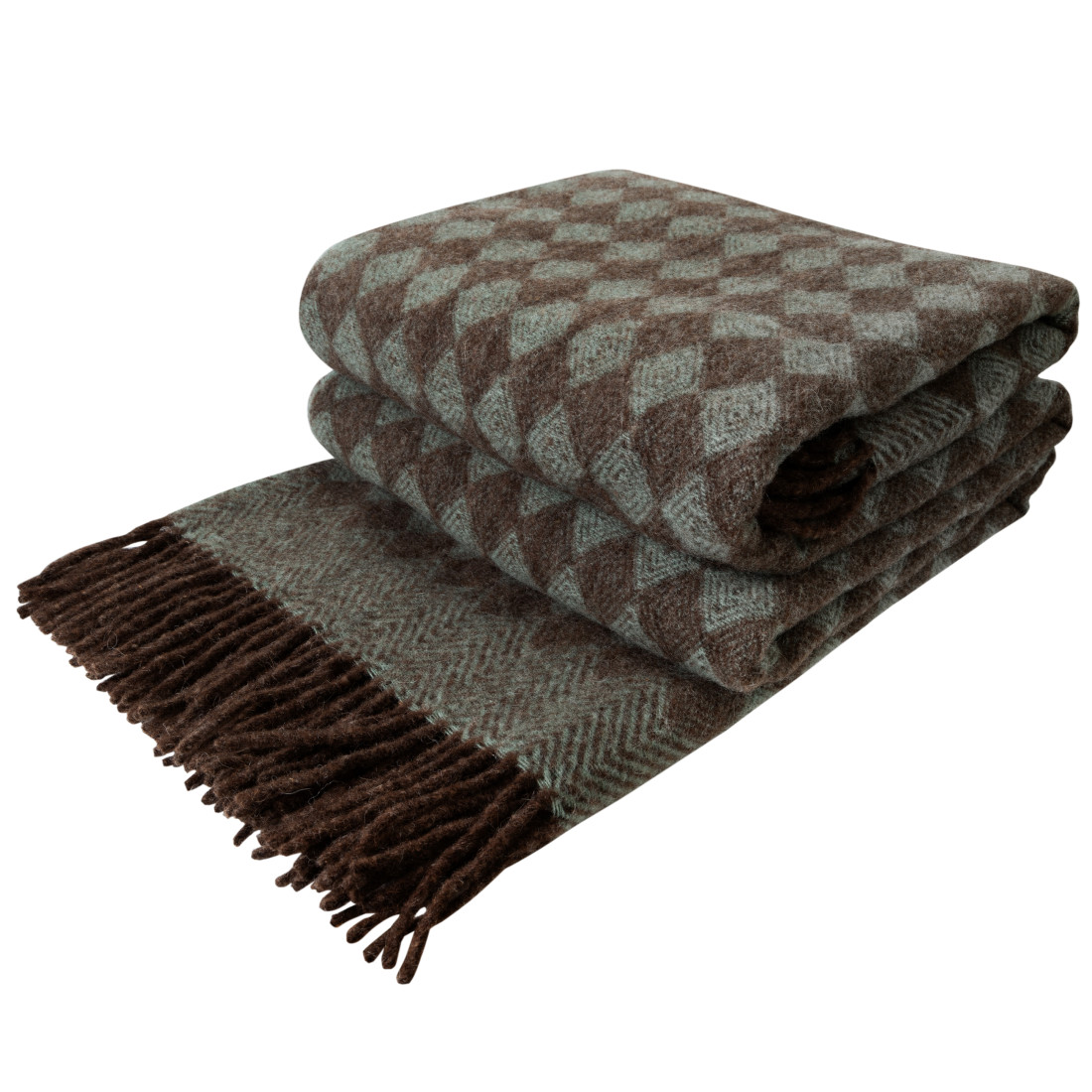Virgin wool Blanket Rhombus Pattern