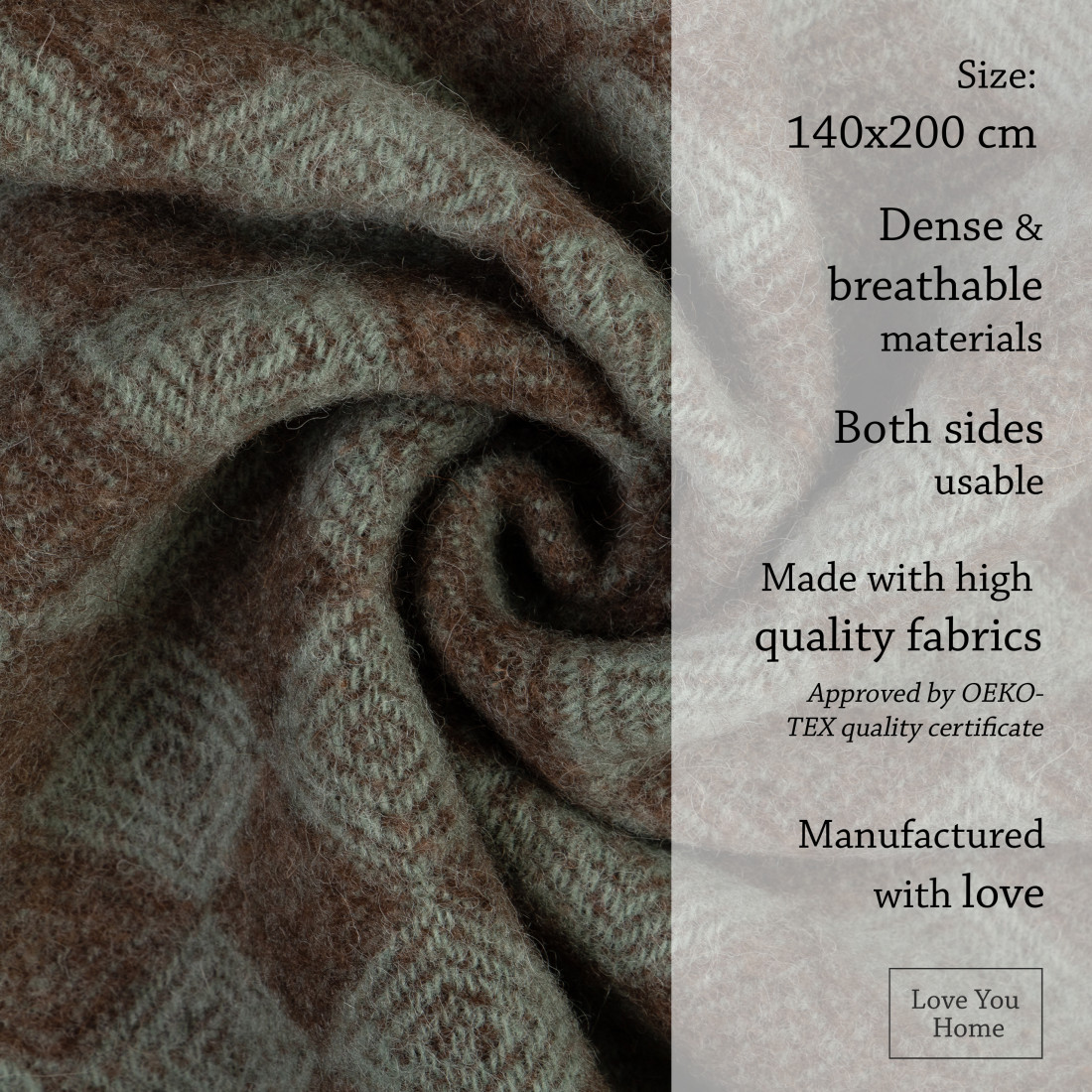 Virgin wool Blanket Rhombus Pattern · 4