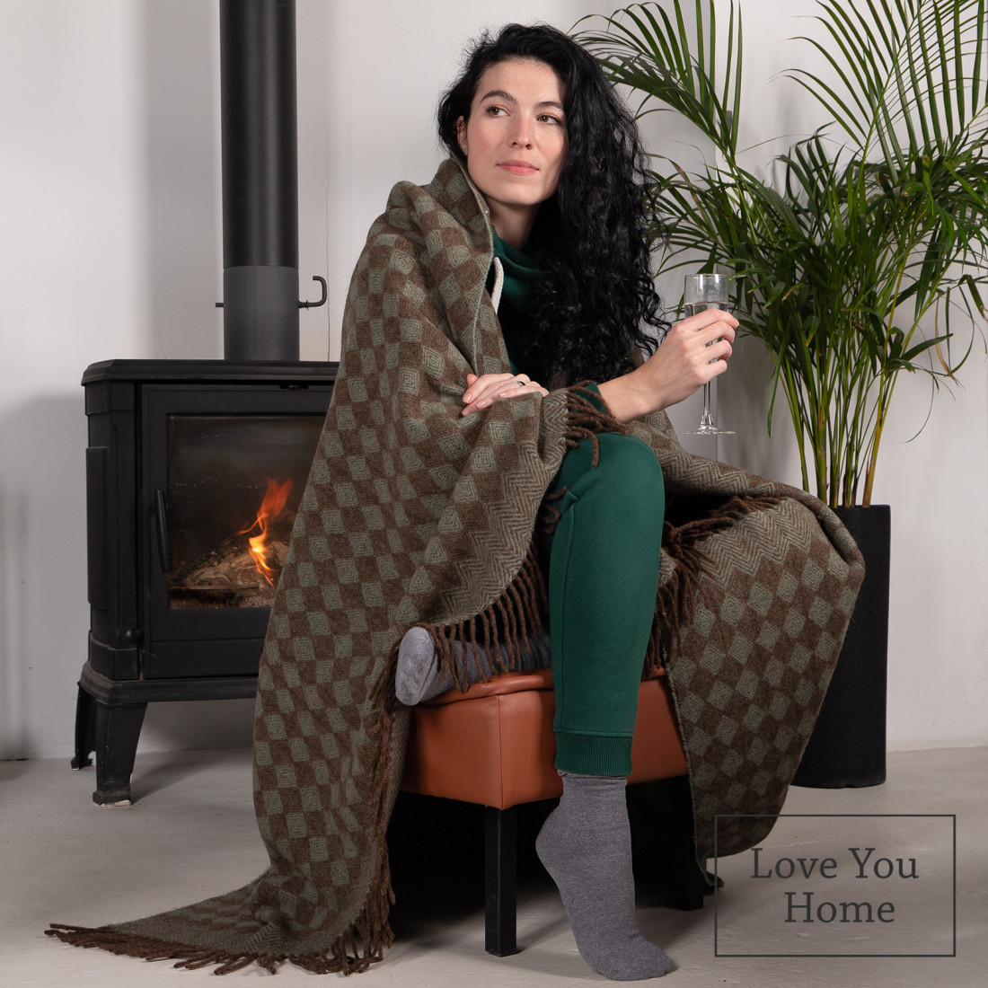 Virgin wool Blanket Rhombus Pattern · 6