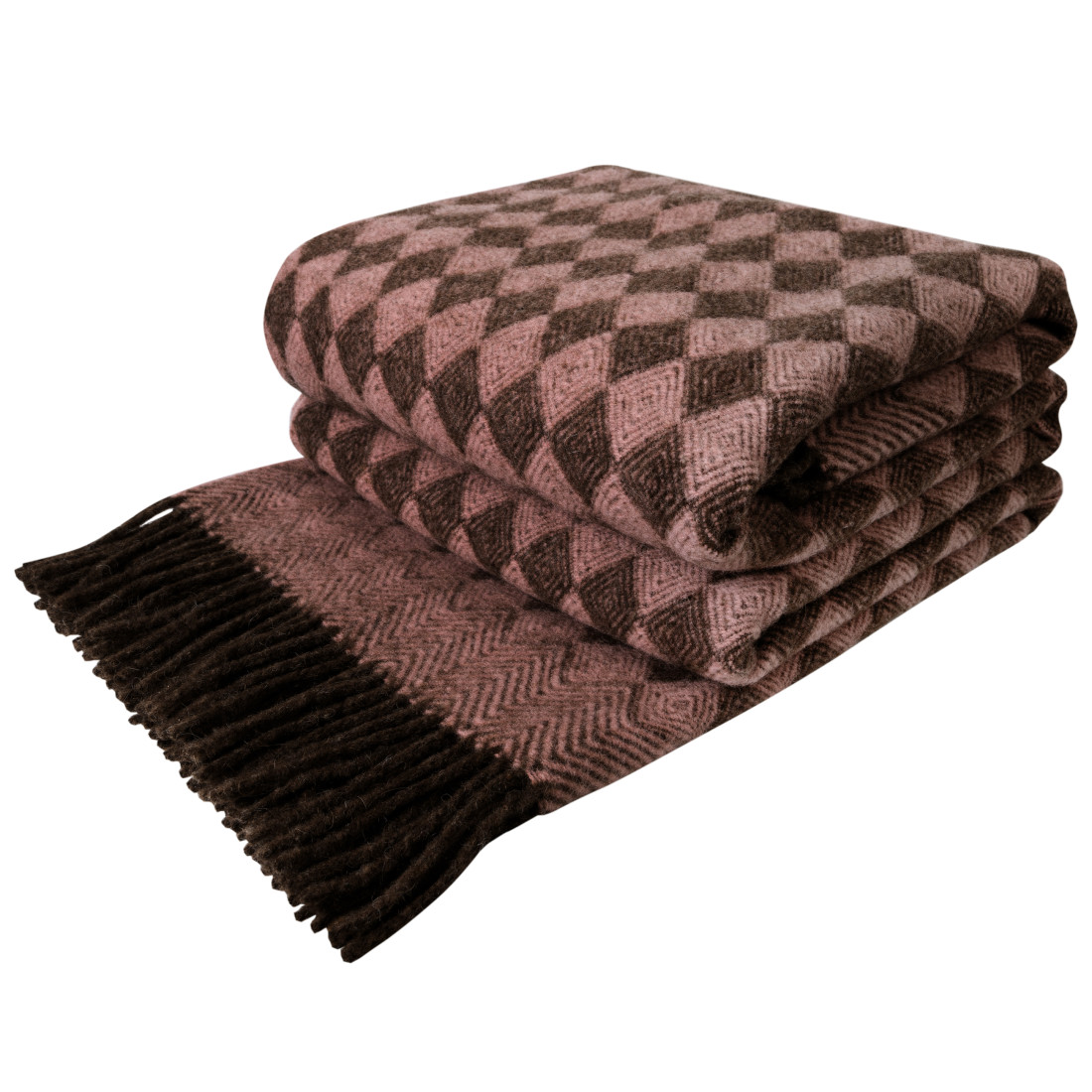 New Zealand wool blanket with diamond pattern