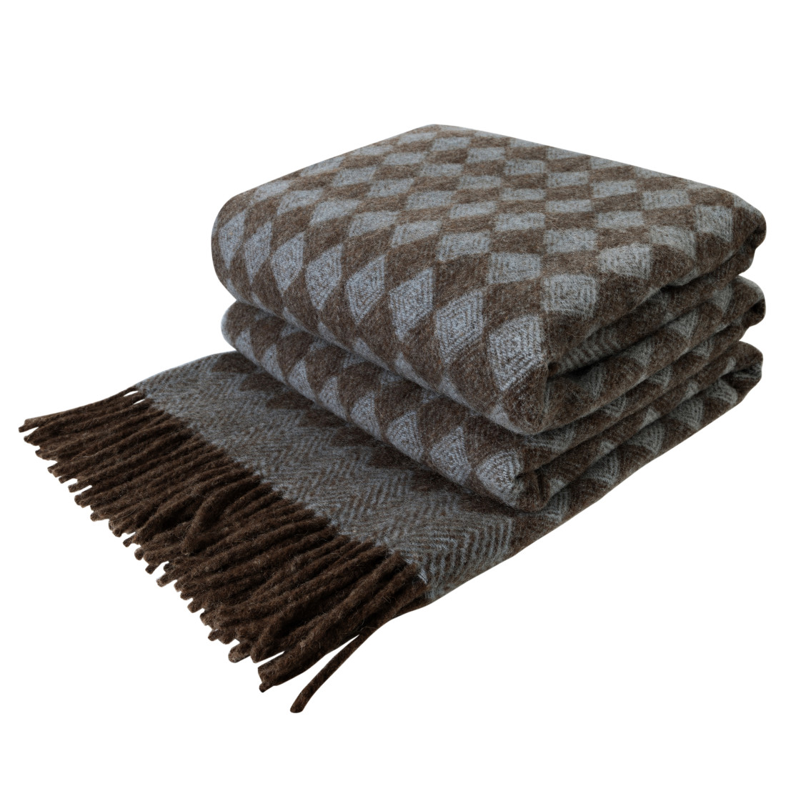 Virgin Wool Blanket Diamond Pattern
