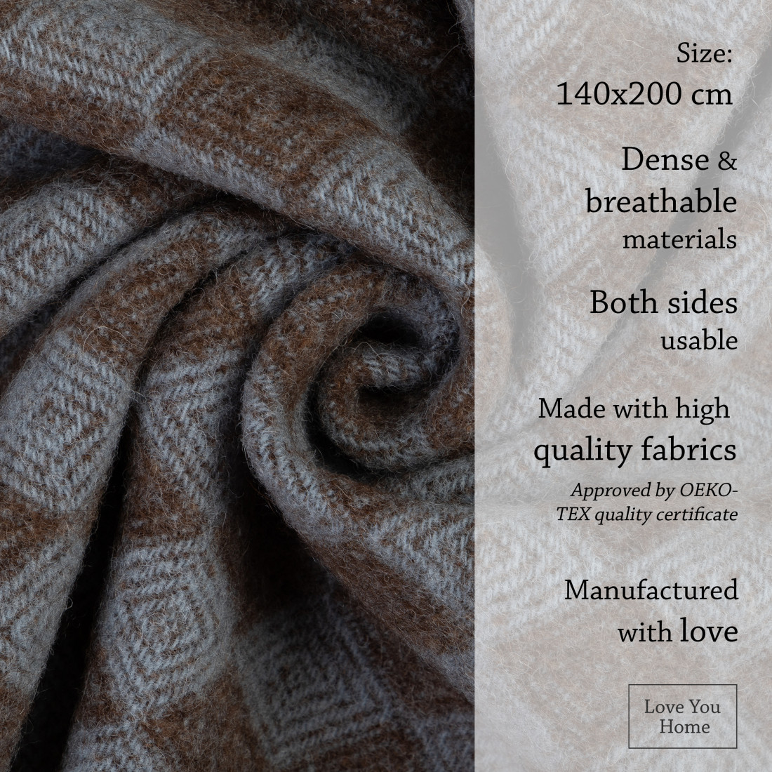 Virgin Wool Blanket Diamond Pattern · 4