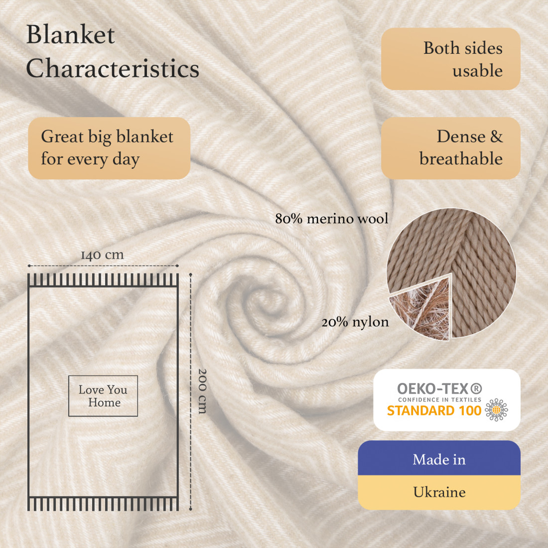 Merino Wool Blanket Diamond Pattern · 2