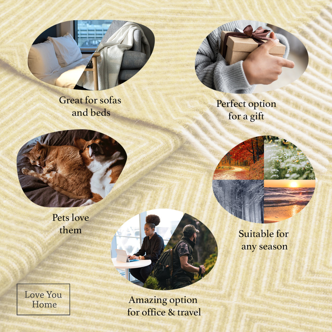 Merino Wool Blanket Diamond Pattern · 7