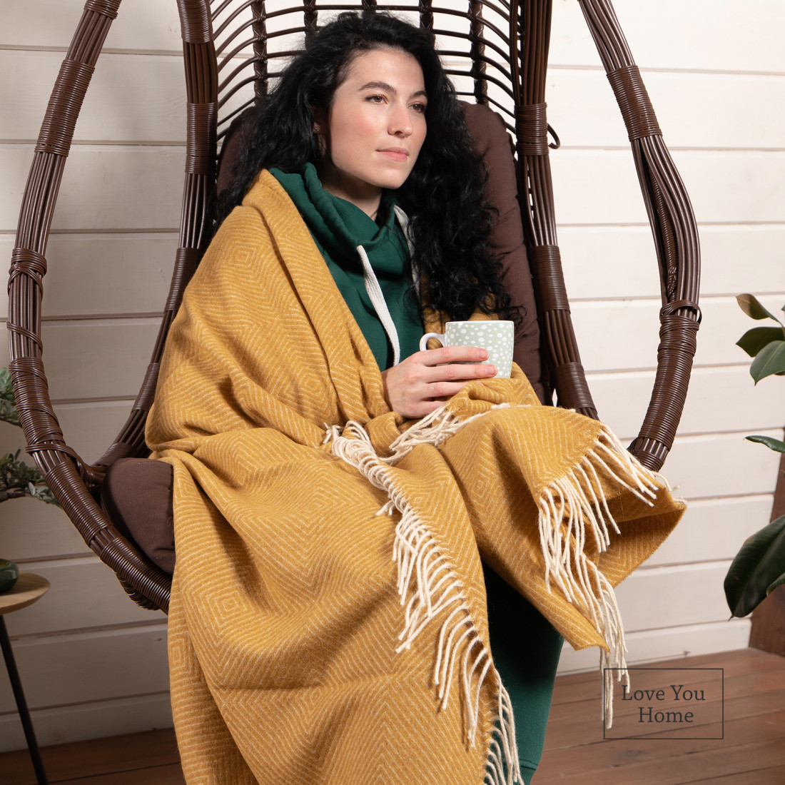 Merino Wool Blanket Diamond Pattern · 5