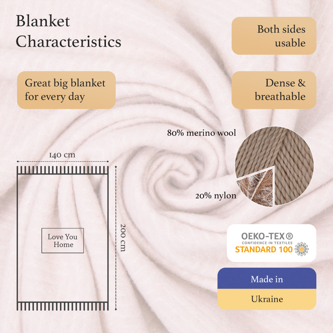 Merino Wool Blanket Diamond Pattern · 2