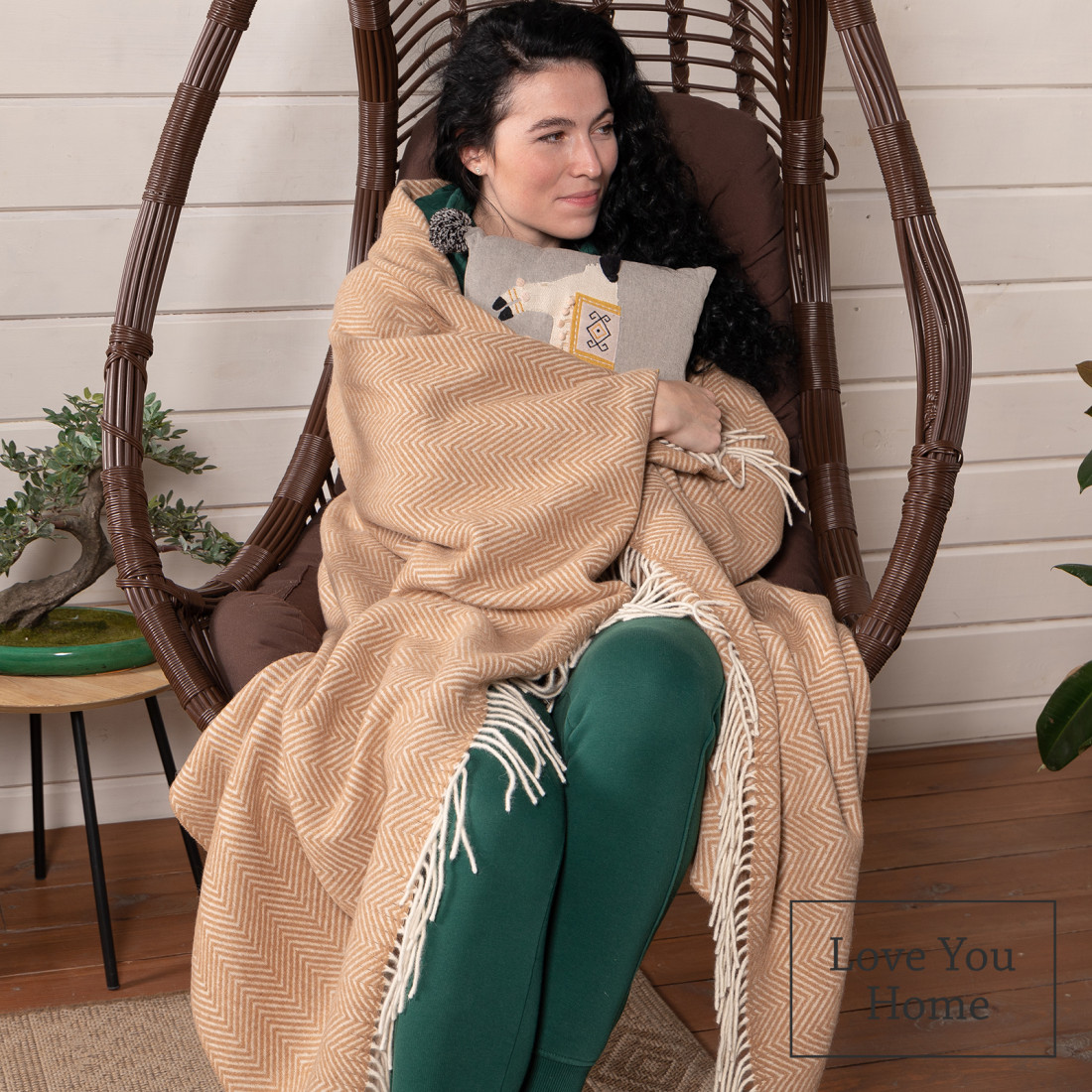 Merino Wool Blanket Corners Chevron · 4