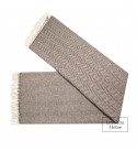 LoveYouHome Ecken Chevron Merino Wolle Decke-Kuscheldecke Flauschig, Dicke, Grosse passend für Sofa/Bett/Couch (140x200 cm - Weiß-Braun)