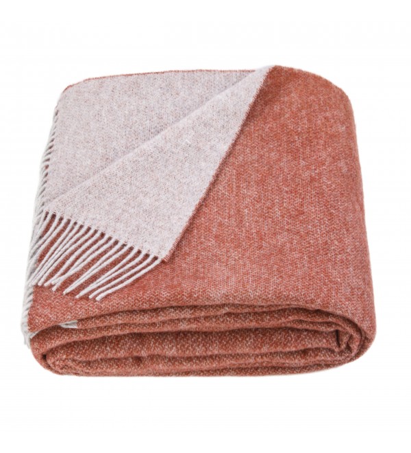 LoveYouHome Doppelseitige Merino Wolle Decke-Kuscheldecke Flauschig, Dicke, Grosse passend für Sofa/Bett/Couch (140x200 cm - Terrakotta)