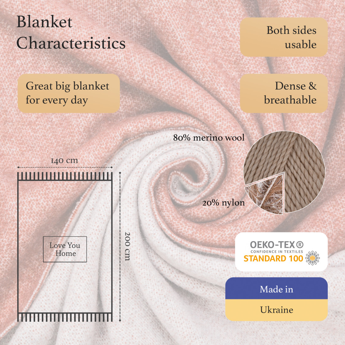 Double-sided Merino Wool Blanket · 2