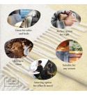Doppelseitige Merino Wolldecke LoveYouHome (140x200 cm / Senf-Gelb - Weiß)