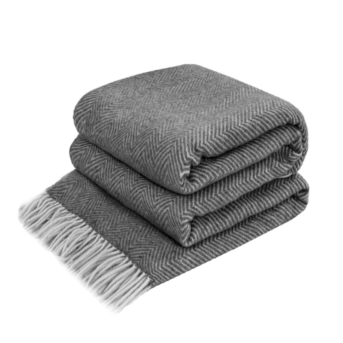 Merino Wool Blanket Corners Chevron