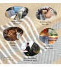 Merino Wolldecke Streifen LoveYouHome (140x200 cm / Senf - Grau - Weiß)