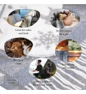 Merino Wolldecke Weihnachtsspecial, Rentiere LoveYouHome (140x200 cm / Blau - Weiß)