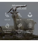 Kaschmir Wolldecke mit Merino Fischgrät LoveYouHome (140x200 cm / Grau - Weiß)