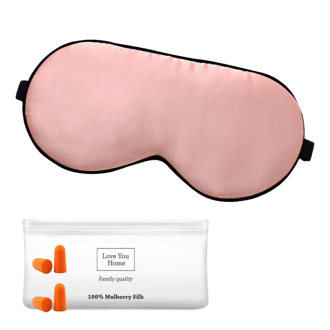 Silk sleep mask with earplugs