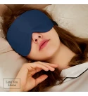 Seide Schlafmaske mit Ohrenstöpsel LoveYouHome (Dunkelblau | 22 Momme)