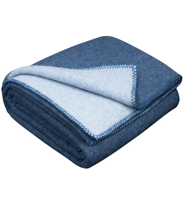 80% Merino Wolldecke LoveYouHome (130x170 cm / Blau - Hellblau)