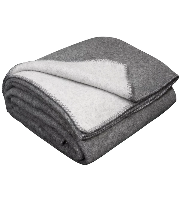 80% Merino Wolldecke LoveYouHome (130x170 cm / Grau - Hellgrau)