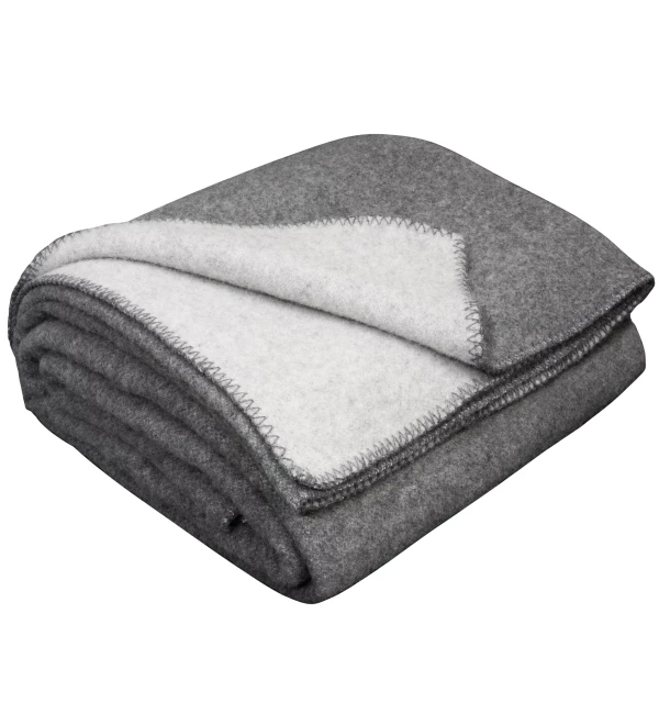 80% Merino Wolldecke LoveYouHome (150x215 cm / Hellgrau - Grau)